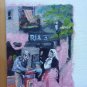 Painting Not Finished With Scene & Characters IN A Street of Madrid Vintage MD7