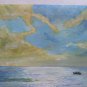 Painting oil On Linen Old Navy Sea Boats Spain '900 Painting MD10