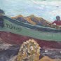 Painting oil On Linen Old Navy Sea Boats Spain '900 Painting MD10