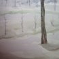 Antique Watercolour On paper Signed landscape By Country With Trees Undress P28M