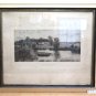 Engraving Antique landscape Denmark Dansk Bondegaard Carl Stenders Kunstforla