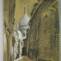 Drawing Antique Charcoal View City France Signed Painting paper BM53.6B