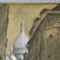 Drawing Antique Charcoal View City France Signed Painting paper BM53.6B