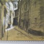 Drawing Antique Charcoal View City France Signed Painting paper BM53.6B