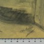 Drawing Antique Charcoal View City France Signed Painting paper BM53.6B
