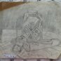 Old Sketch Pencil On paper Signed Drawing Inside With Items Spain MD10
