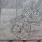 Old Sketch Pencil On paper Signed Drawing Inside With Items Spain MD10