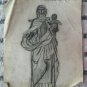 Old Sketch Pencil On paper Signed Drawing Inside With Items Spain MD10