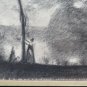 Large Drawing Antique A Charcoal landscape Pierre Duteurtre Said Dut BM53.1