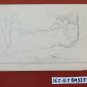 Antique Sketch Sketching Drawing landscape Countryside Pencil On paper BM53.5C