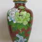Couple Vases Cloisonn&Atilde;&copy; Jar Vintage Chinese Asia Red Colourful Blossom Floral CM1