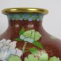 Couple Vases Cloisonn&Atilde;&copy; Jar Vintage Chinese Asia Red Colourful Blossom Floral CM1