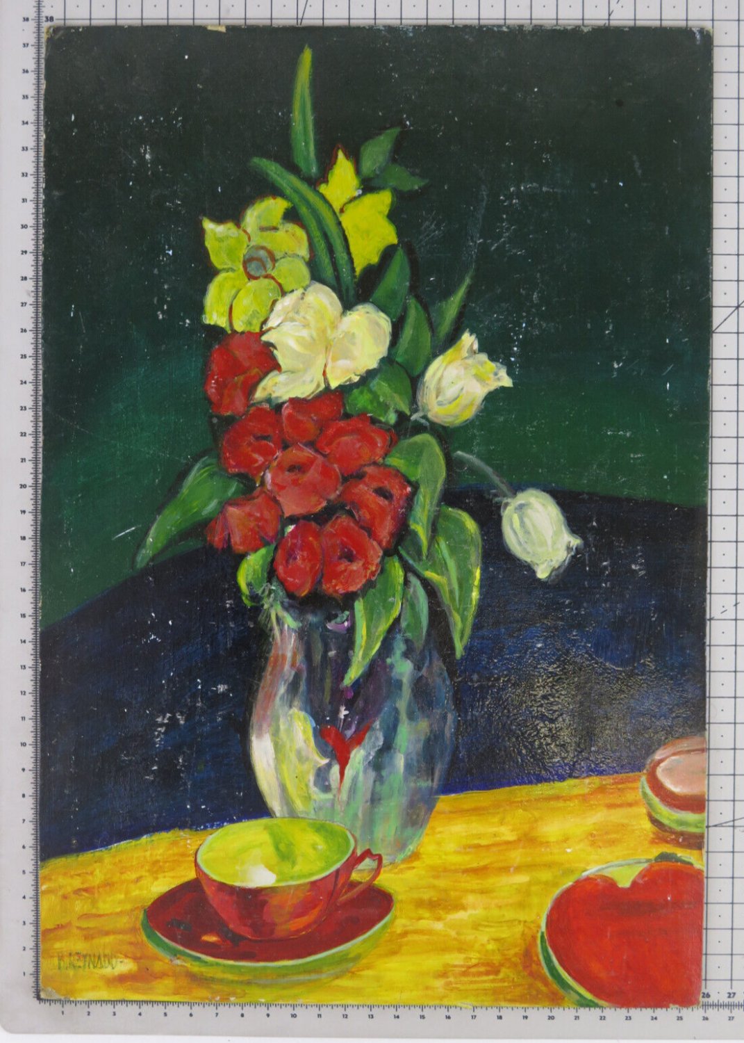 Old Painting Floral Blossom Vintage Painting Signed Reynaud Painter Art Bsn