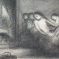 Large Drawing A Charcoal Antique Opera Youth's Pierre Duteurtre Dut BM53.1