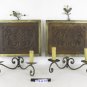 Couple Old Wall Expressions Wood & Wrought Iron Forged by Hand CH11
