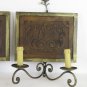 Couple Old Wall Expressions Wood & Wrought Iron Forged by Hand CH11
