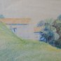Old Drawing landscape View Tegensee Germany Sketching Sketch BM53.6C