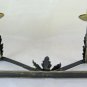 Large Pair Of Wall Wrought Iron Forged Hand Floral Vintage CH34