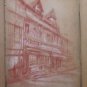 Antique Drawing A Blood View City France Pierre Duteurtre Dut BM53.1