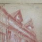 Antique Drawing A Blood View City France Pierre Duteurtre Dut BM53.1