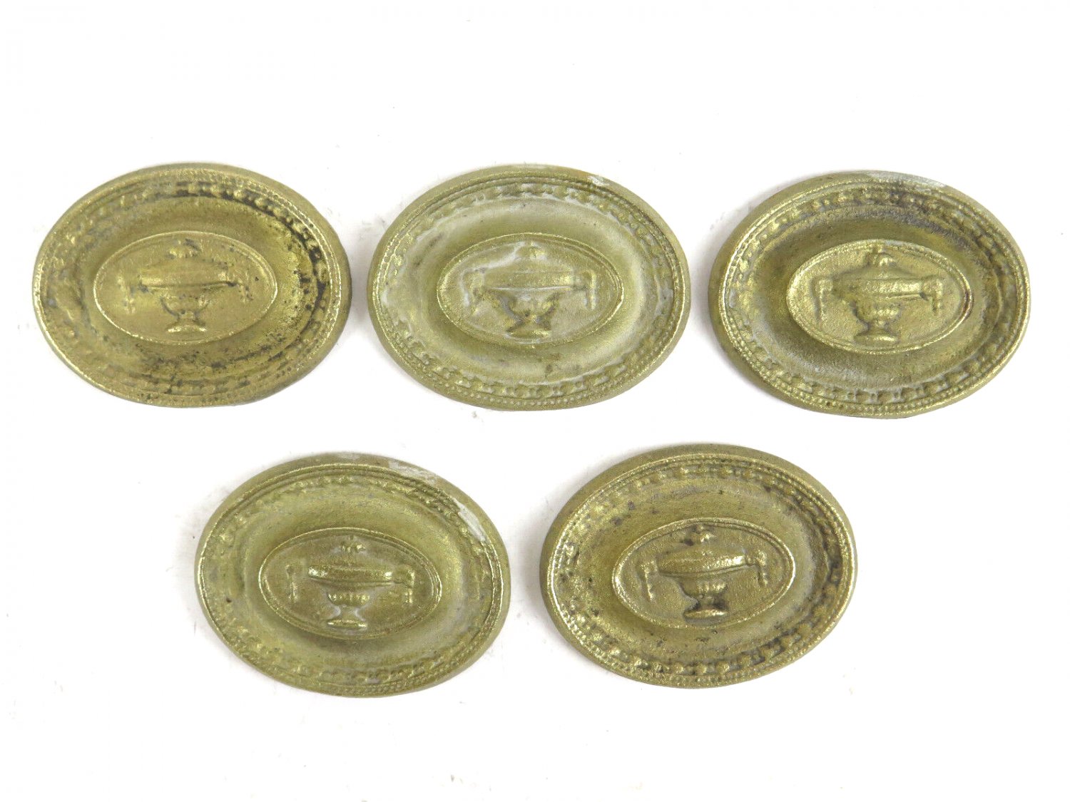 5 Fret Bronze Golden for Furniture Antique Medal Locket Old CH28