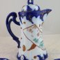 Service For Coffee Porcelain Eggshell Japanese Vintage Painting Hand R15