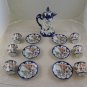 Service For Coffee Porcelain Eggshell Japanese Vintage Painting Hand R15