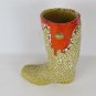 Jar Of Ceramics Vallauris Shaped Like Boot Vintage Lava Design France x3