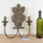 Wall Two Lights Wrought Iron Forged Hand Vintage Light Wall CH37