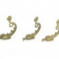 3 Old Sculptures Fret Bronze Golden Shape Of Fish Style Baroque Decorations CH28