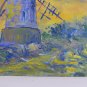 Landscape With Windmill A Wind Old Painting oil French Of '900 Vintage X7