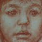 11 13/16x15 11/16in Portrait Child Signed Dated Quadro Vintage Pencil On paper