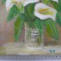 7 1/2x9 3/8in Old Painting oil Vintage Blossom Floral Signed Painting X13