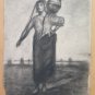 Woman With Pitcher Sopra Shoulder Drawing Antique Of Pierre Duteurtre Dut BM53.1