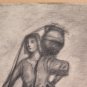 Woman With Pitcher Sopra Shoulder Drawing Antique Of Pierre Duteurtre Dut BM53.1