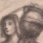 Woman With Pitcher Sopra Shoulder Drawing Antique Of Pierre Duteurtre Dut BM53.1