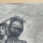 Woman With Pitcher Sopra Shoulder Drawing Antique Of Pierre Duteurtre Dut BM53.1