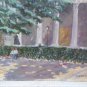 View of Madrid Plaza Of Las Cortes Old Painting Signed Vicente Segura MD11