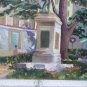 View of Madrid Plaza Of Las Cortes Old Painting Signed Vicente Segura MD11