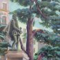 View of Madrid Plaza Of Las Cortes Old Painting Signed Vicente Segura MD11