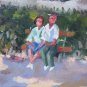 View of Madrid Plaza Of Las Cortes Old Painting Signed Vicente Segura MD11