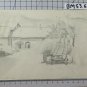 Drawing Antique Artist Emil Otto Bischoff View Home Countryside France BM53.6C