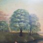 Antique Painting oil On Board Dated 1917 Signed Sunset Maremma landscape X9