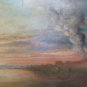 Antique Painting oil On Board Dated 1917 Signed Sunset Maremma landscape X9