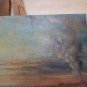 Antique Painting oil On Board Dated 1917 Signed Sunset Maremma landscape X9