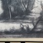Bleak landscape Countryside Large Drawing Antique Of Pierre Duteurtre Dut BM53.1