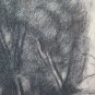 Bleak landscape Countryside Large Drawing Antique Of Pierre Duteurtre Dut BM53.1