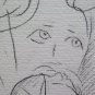 Drawing Antique Sketch Signed Pancaldi Pencil paper Portrait Mum Baby P31