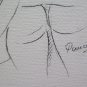 Drawing Antique Sketch Signed Pancaldi Pencil paper Portrait Mum Baby P31