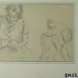 Antique Drawing Pencil On paper Shapes Female France Early Xx Century BM53.6B